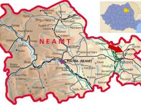 Localizarea comunei Sagna in harta judetului Neamt